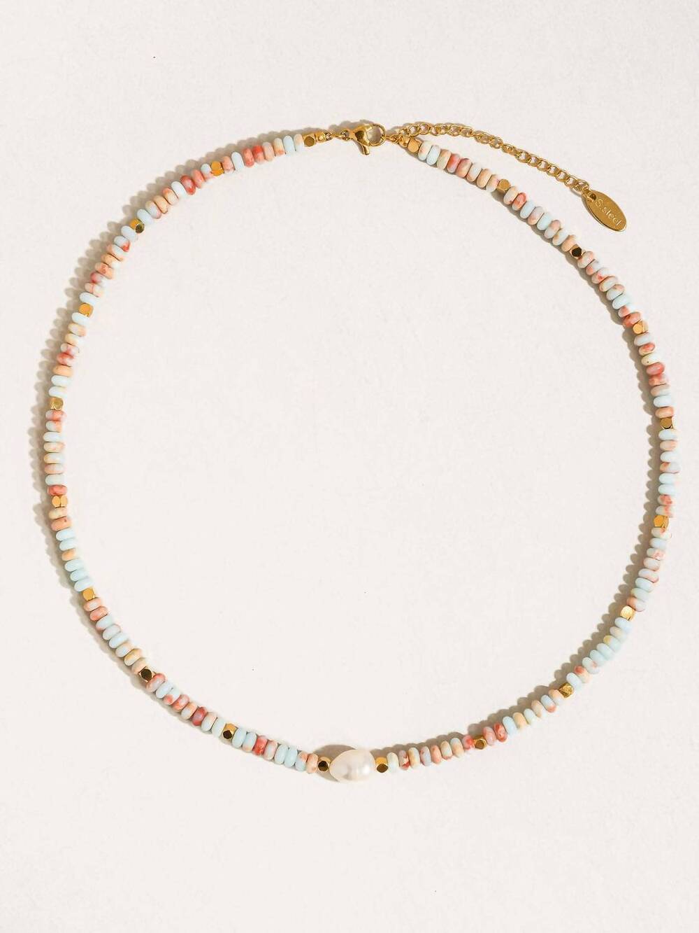 NEW FLANERIE BY MAIQ women's bali beaded pearl necklace in multi-colored